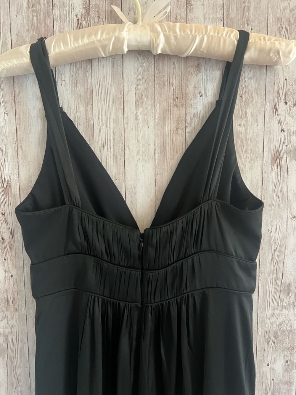 Banana Republic Silk Black V-Neck Maxi Dress Cinched Wedding Formal NEW size 2 - Picture 8 of 12